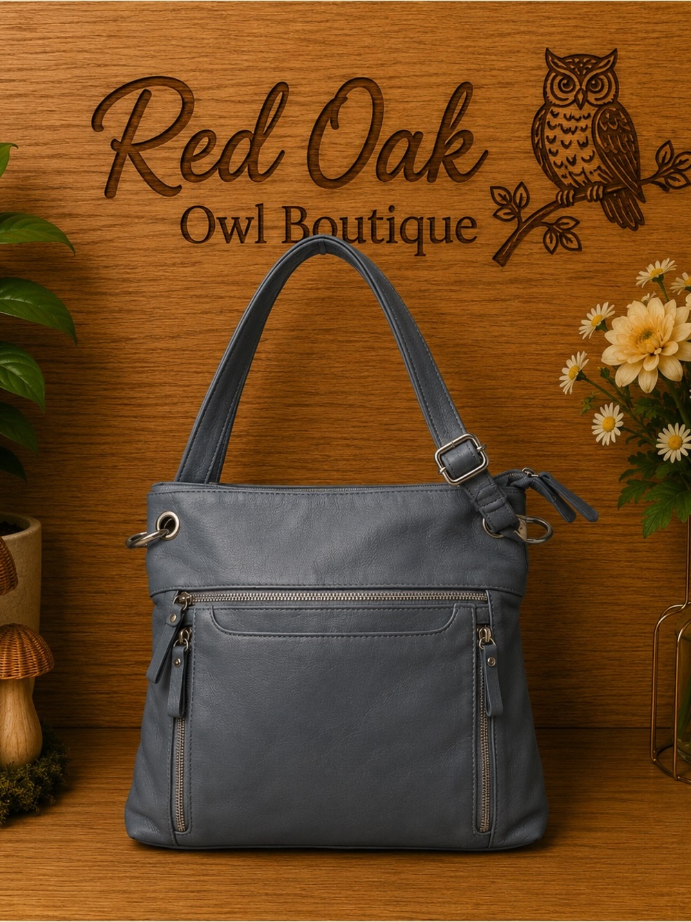 Elegant Gray Crossbody Bag
